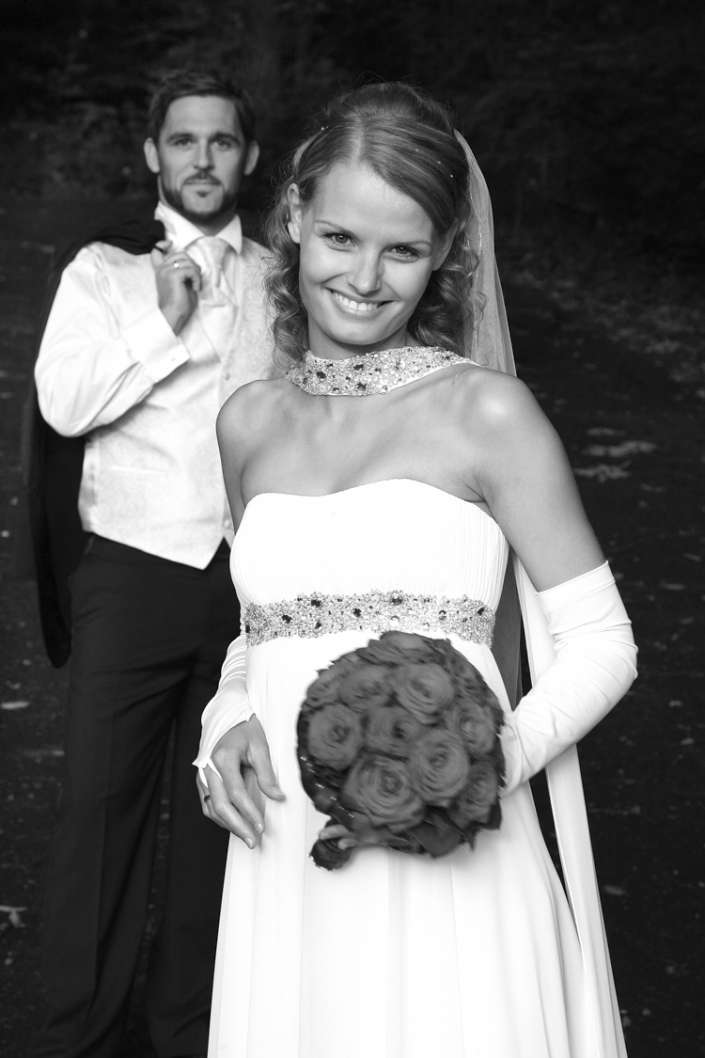 Hochzeitsfoto in schwarz-weiß